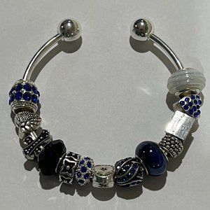BLUE BANGLE EUROEAN CHARM BRACELET